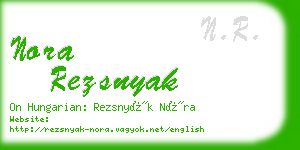 nora rezsnyak business card